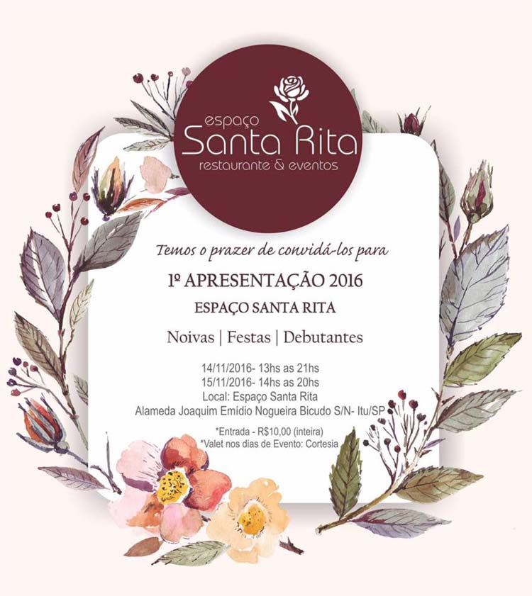 Espaço Santa Rita, em Itu promove 1ª apresentação para noivas e debutantes