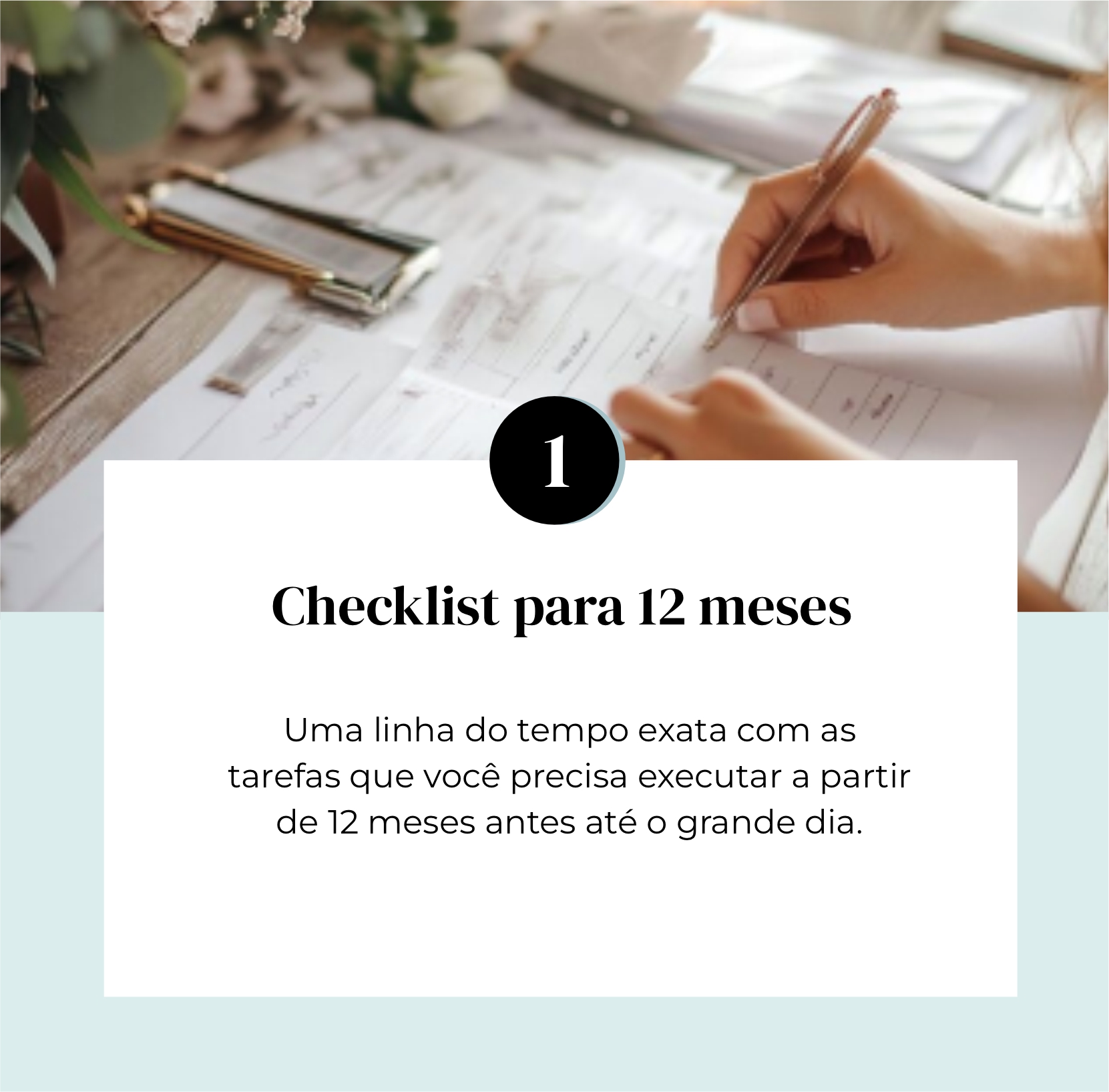 Página de dados gerais e visão do evento do planner de casamento.