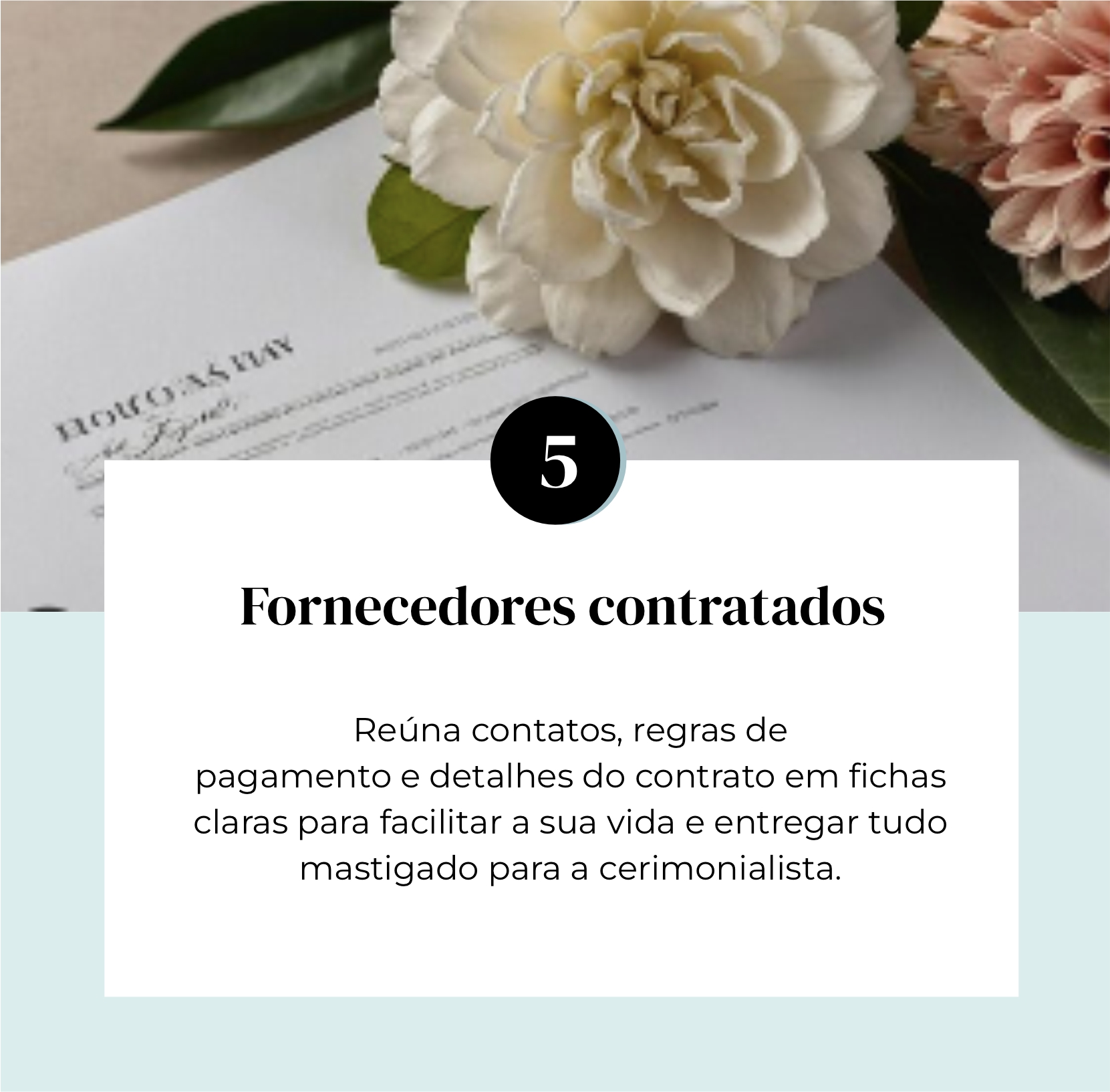 Ficha de organização e controle de fornecedores no planner de casamento PDF.