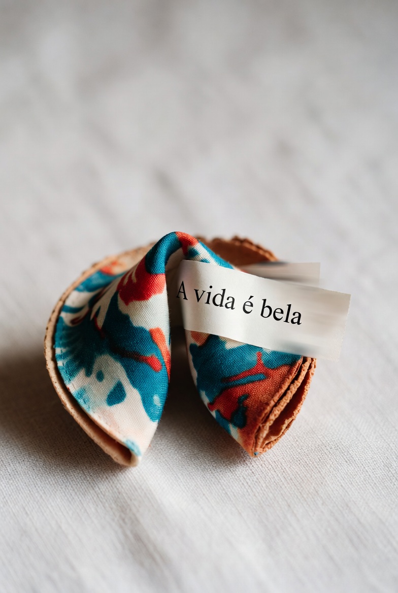 biscoito da sorte feito de tecido que serve como lembrancinha econômica de festas de casamento