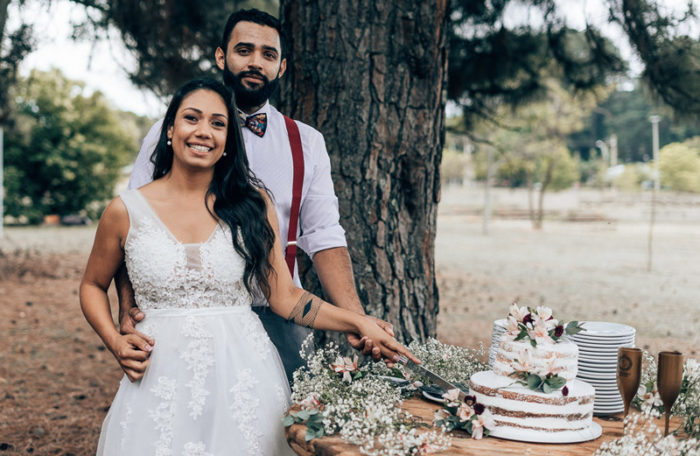 casamento simples e barato - brinde com bolo