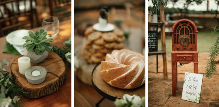 mesa de bolos caseiros na festa de casamento