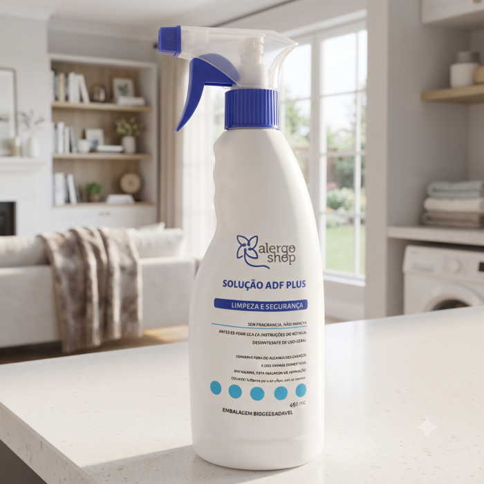 Produto Solução ADF Plus para exterminar ácaros e fungos em ambientes domésticos