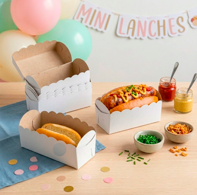 embalagem para festa de cachorro quente