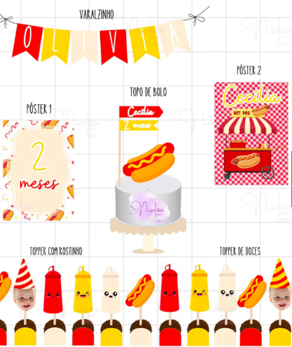 kit festa cachorro quente para aniversário 30 pessoas