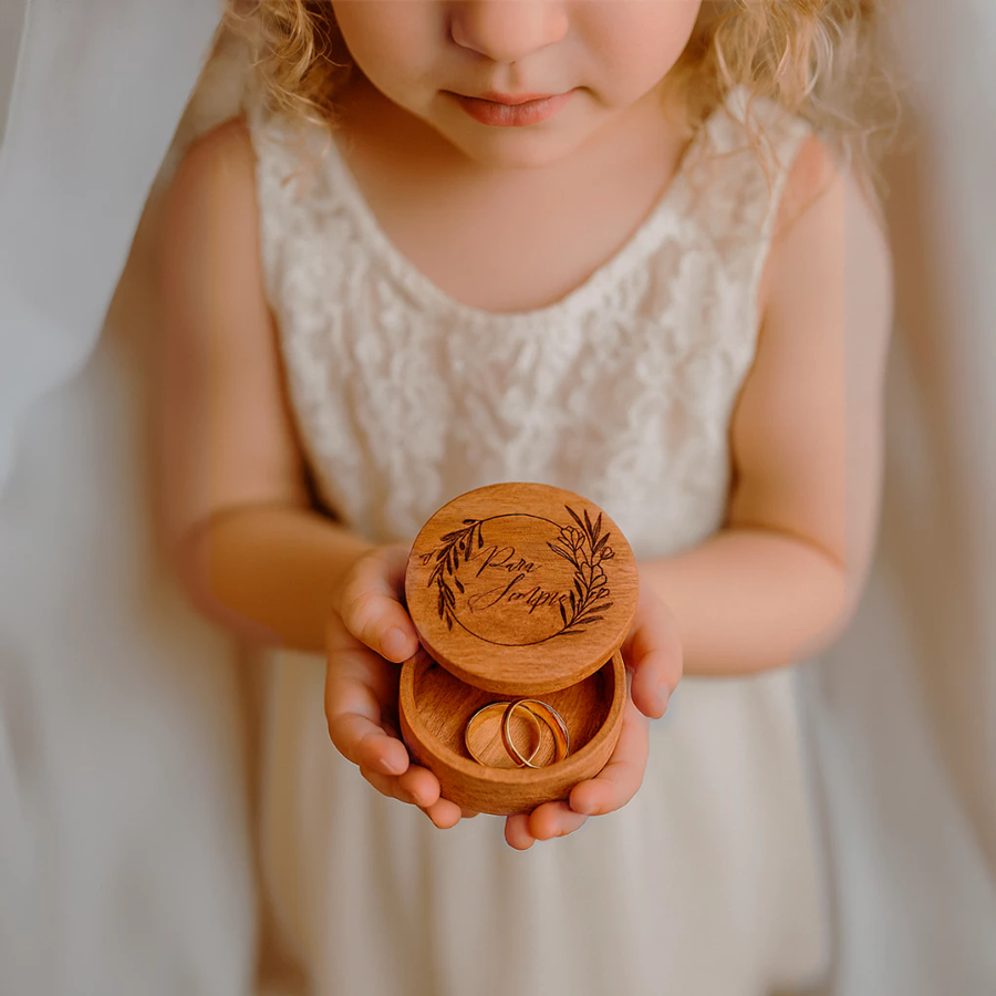 porta aliança caixinha de madeira
