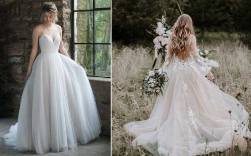vestido de noiva com saia volumosa estilo princesa